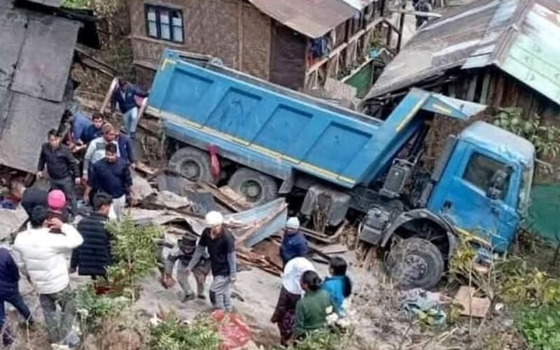 7-Year-Old Girl Killed as Truck Falls Off Cliff in Chungthang; Driver Arrested