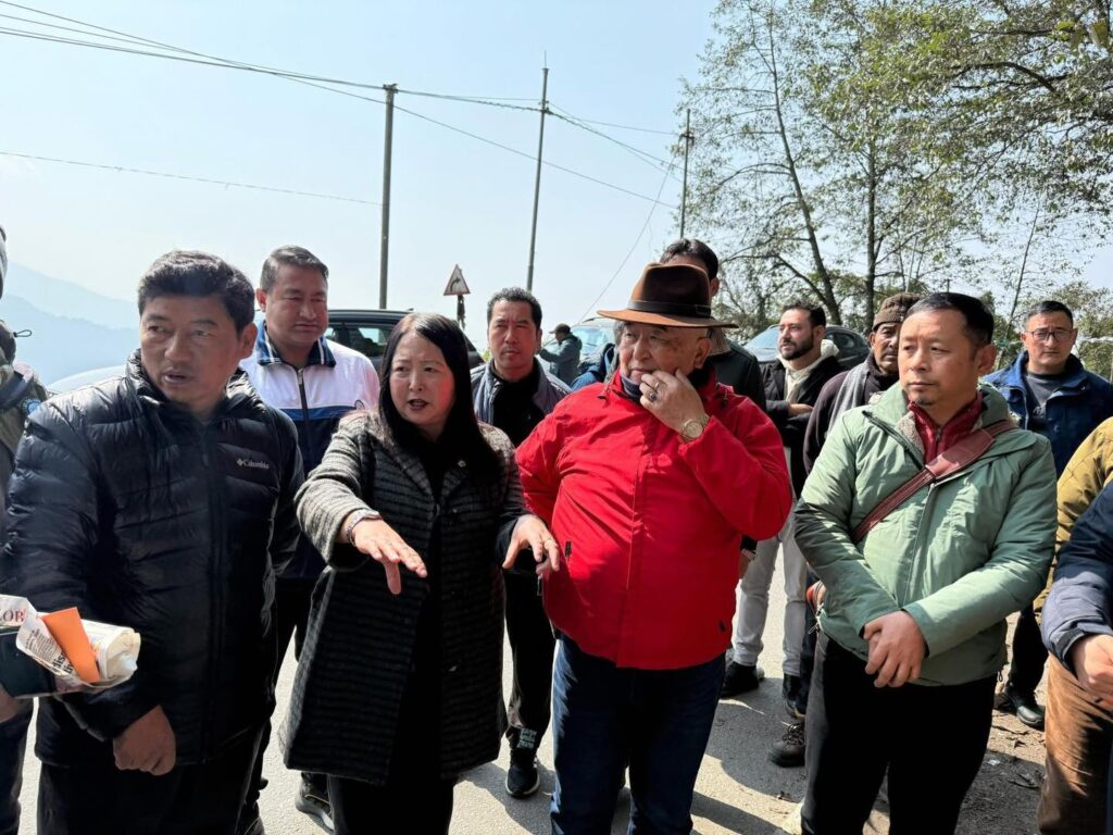 MLA T.T.Bhutia conducted an inspection of the water supply distribution chamber