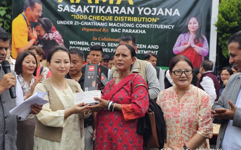 MLA Pamin Lepcha attends cheque distribution programme under Aama Sashaktikaran Yojana and Aama Sahayog Yojana at Parakha BAC