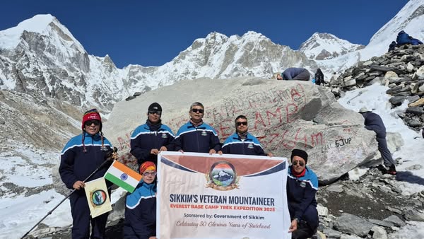 Sikkim’s Veteran Mountaineers Fulfill Lifelong Dream at Everest Base Camp, Celebrate Fifty Years of Statehood